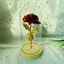 Rosa Eterna Luminária com Flor Folhada a Ouro 24K ✨