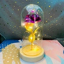 Rosa Eterna Luminária com Flor Folhada a Ouro 24K ✨