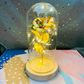 Rosa Eterna Luminária com Flor Folhada a Ouro 24K ✨