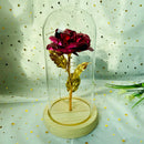 Rosa Eterna Luminária com Flor Folhada a Ouro 24K ✨