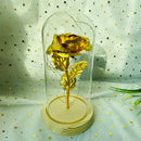 Rosa Eterna Luminária com Flor Folhada a Ouro 24K ✨