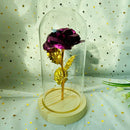 Rosa Eterna Luminária com Flor Folhada a Ouro 24K ✨