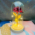 Rosa Eterna Luminária com Flor Folhada a Ouro 24K ✨