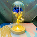 Rosa Eterna Luminária com Flor Folhada a Ouro 24K ✨