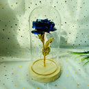 Rosa Eterna Luminária com Flor Folhada a Ouro 24K ✨