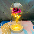 Rosa Eterna Luminária com Flor Folhada a Ouro 24K ✨